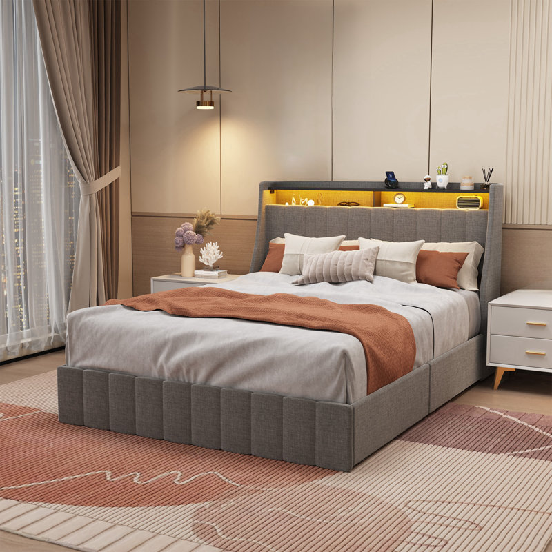 Light grey double bed discount